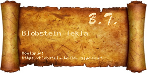 Blobstein Tekla névjegykártya
